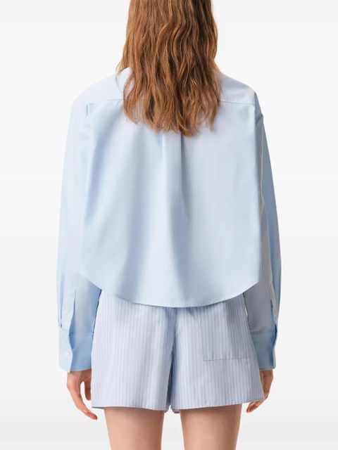 AMI Paris Ami De Coeur crop shirt - Blue