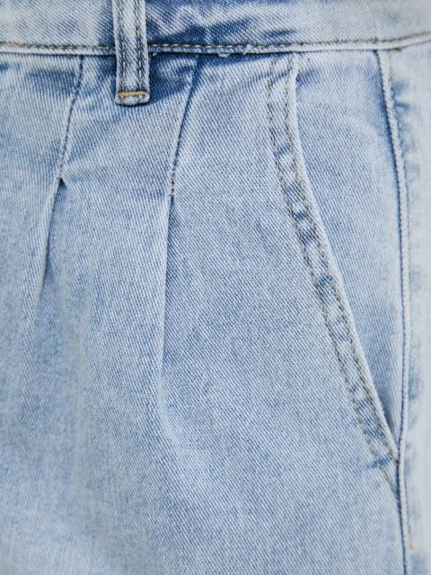 Answear.LAB szorty jeansowe damskie kolor niebieski gładkie high waist