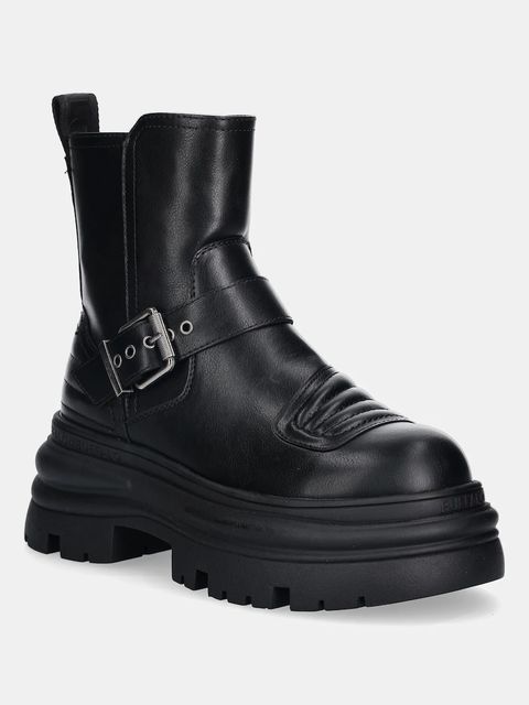 Buffalo botki Dione Biker Boot Mid damskie kolor czarny na platformie 1270127-BLK - zdjęcie produktu nr 1