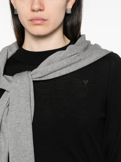 AMI Paris crewneck detail jumper - Black