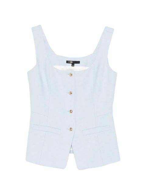 Maje button-up sleeveless top - Blue - zdjęcie produktu nr 1