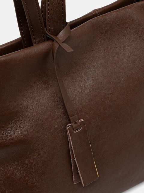 Answear.LAB torebka skórzana kolor brązowy