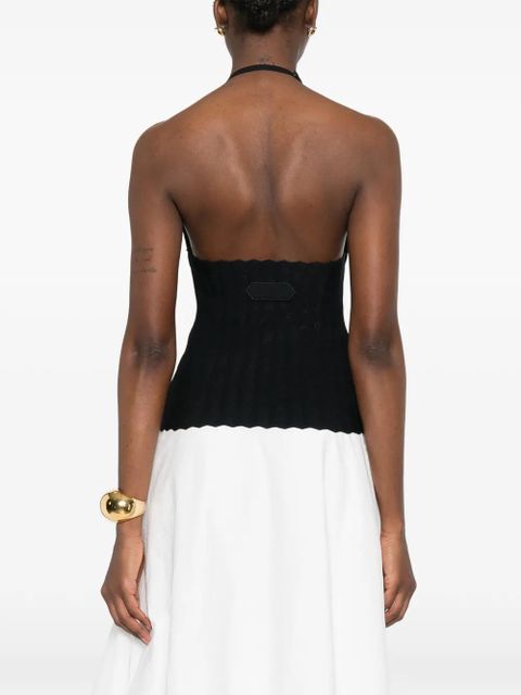 Jacquemus The Tablier scalloped halter top - Black