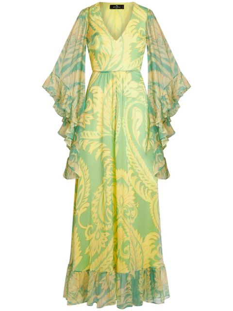 ETRO graphic-print silk dress - Green - zdjęcie produktu nr 1