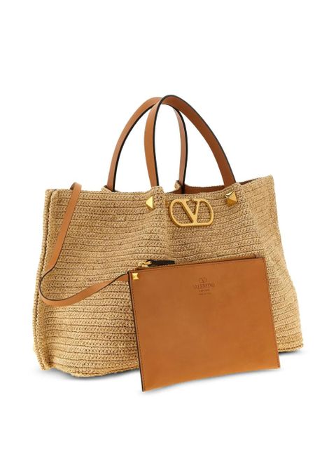 Valentino Garavani VLogo Signature stud-embellished tote bag - Neutrals - zdjęcie produktu nr 1