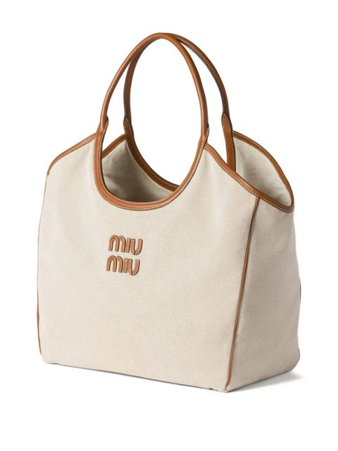 Miu Miu Ivy canvas tote bag - Neutrals