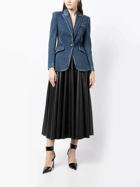 Alexander McQueen One Butt denim blazer - Blue - zdjęcie produktu nr 2