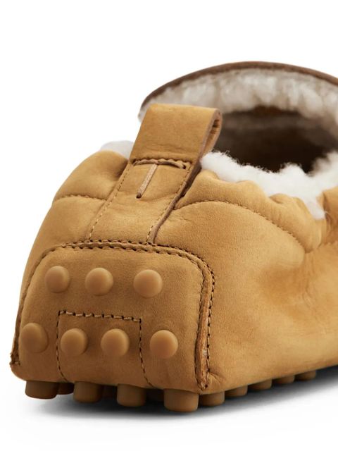Tod's shearling-lined pebble-detail loafers - C811
