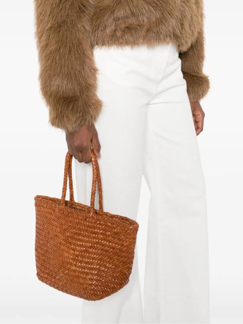 DRAGON DIFFUSION small Grace woven tote bag - Brown