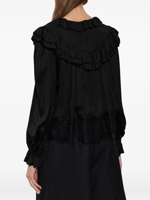 Self-Portrait lace ruffled blouse - Black