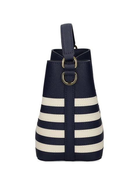 Lauren Ralph Lauren striped leather satchel - Blue