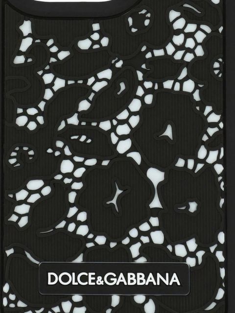 Dolce & Gabbana floral-lace iPhone 14 Pro case - Black - zdjęcie produktu nr 2
