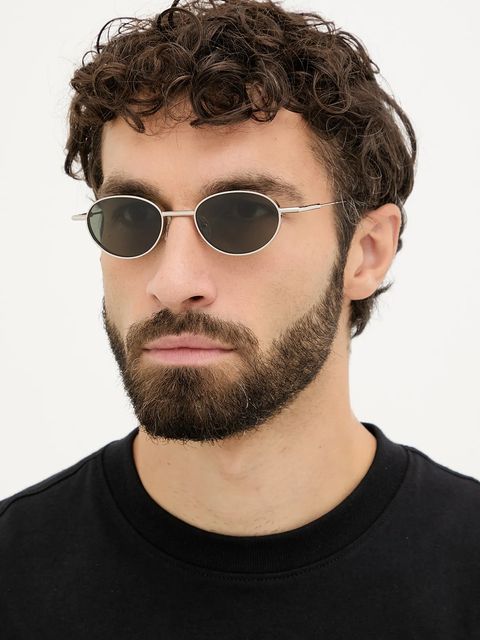 Alexander McQueen okulary przeciwsłoneczne kolor srebrny AM0523S