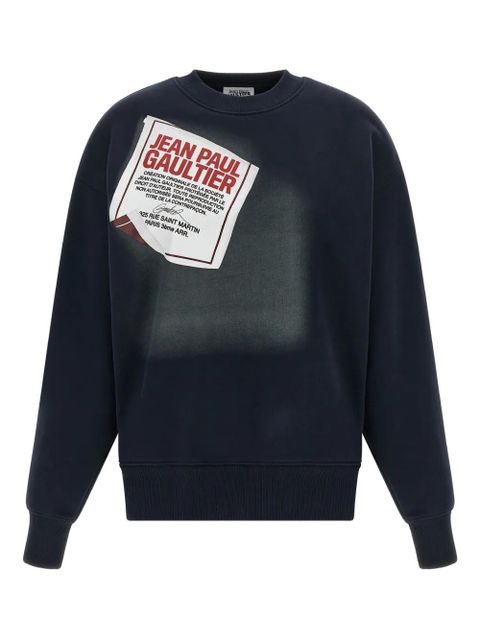 Jean Paul Gaultier label-print cotton sweatshirt - Blue - zdjęcie produktu nr 1