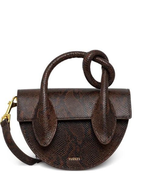 Yuzefi Pretzel embossed tote bag - Brown