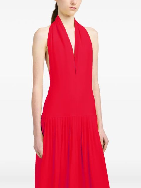 Proenza Schouler Tala V-neck georgette maxi dress - Red