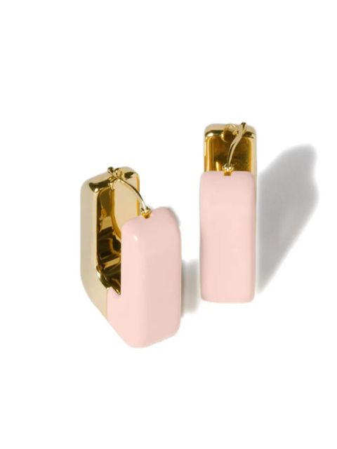 Miu Miu enamel-detail logo-lettering earrings - Gold