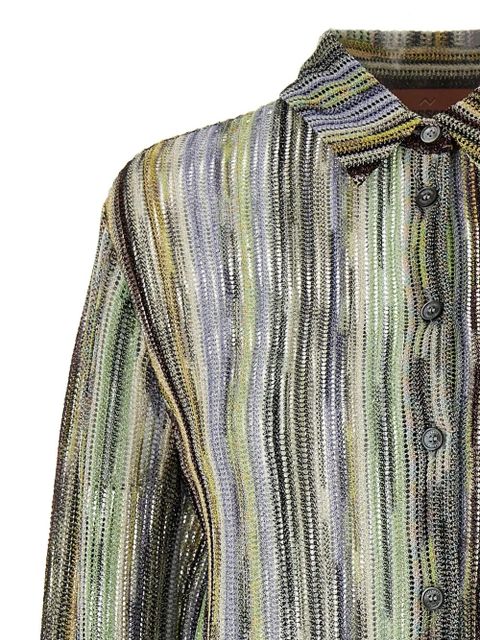 Missoni striped lamé shirt - Green