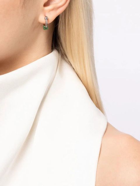 EÉRA 18kt white gold Square mini hoop earring - Silver - zdjęcie produktu nr 2