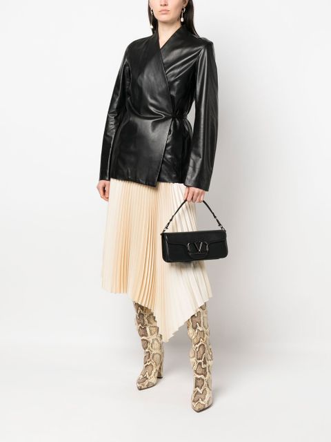 Valentino Garavani VLogo leather shoulder bag - Black