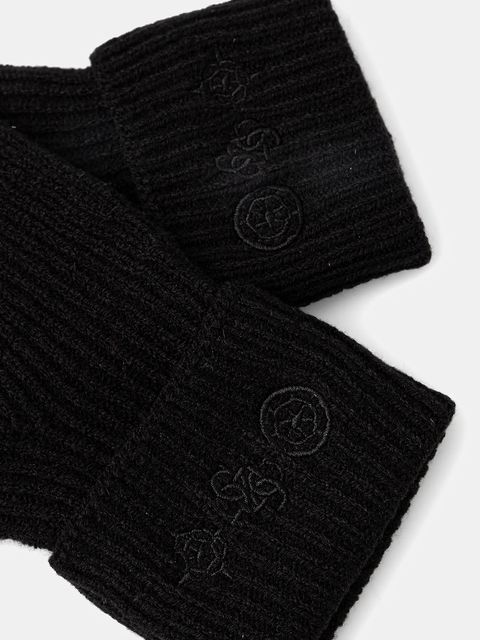 Guess rękawiczki z dodatkiem wełny CRESIDIA damskie kolor czarny AW5405 POL02