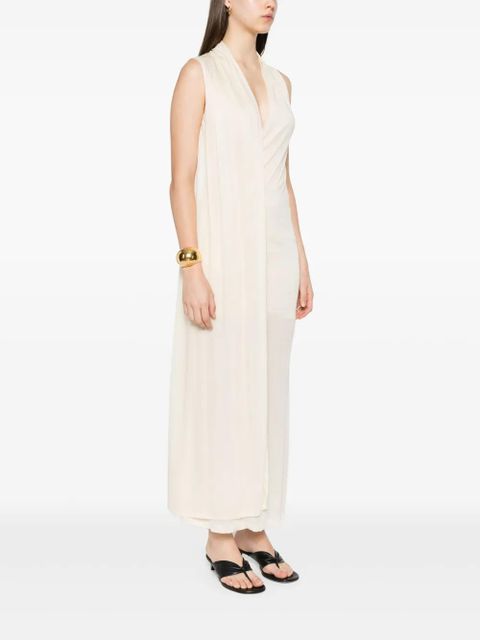 TOTEME overlapped scarf dress - Neutrals - zdjęcie produktu nr 2