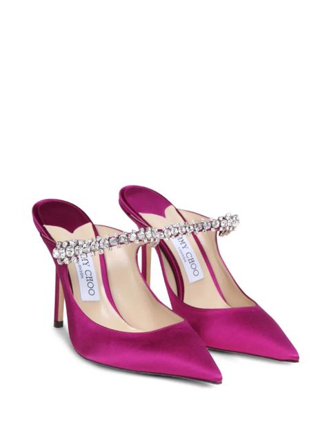 Jimmy Choo 100mm crystal-embellished pointed mules - Pink - zdjęcie produktu nr 2