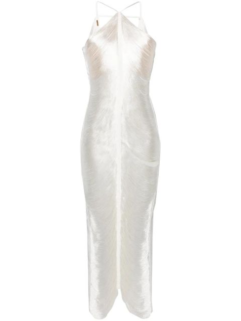 Cult Gaia Renata halterneck fringed gown - White - zdjęcie produktu nr 1