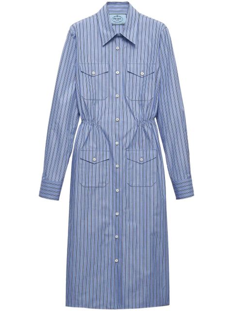 Prada striped chambray shirtdress - Blue - zdjęcie produktu nr 1