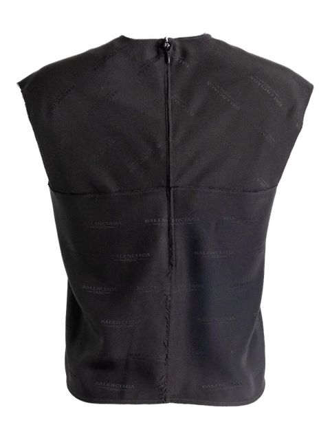 Balenciaga logo-print sleeveless top - Black - zdjęcie produktu nr 2