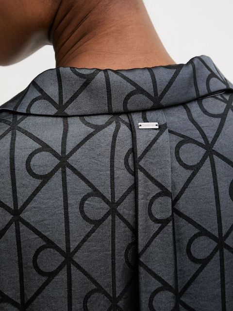 Calvin Klein Underwear koszula piżamowa damska kolor szary satynowa LV00QS7535