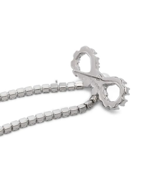 Self-Portrait crystal-embellished drop earrings - Silver