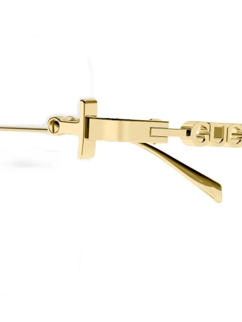 Gucci Eyewear rectangle-frame logo glasses - Gold