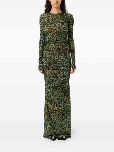 Blumarine long-sleeve ruched maxi dress - Green - zdjęcie produktu nr 2