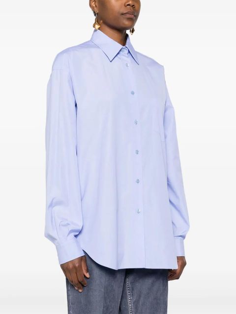 Moschino logo-embroidered shirt - Blue