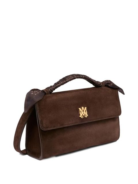 AMIRI logo-plaque handle pouch bag - Brown