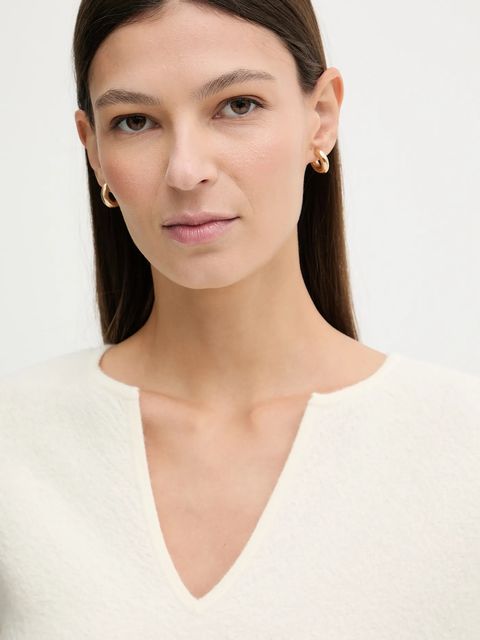 Calvin Klein sweter wełniany damski kolor beżowy LV044E311G