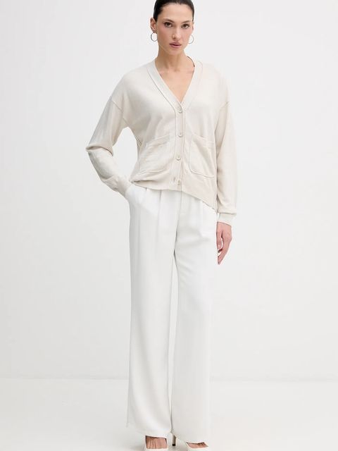 Sisley kardigan z domieszką wełny damski kolor beżowy lekki 1KHTM602P