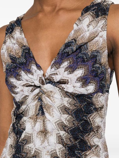 Missoni chevron-pattern twist-detail top - Blue