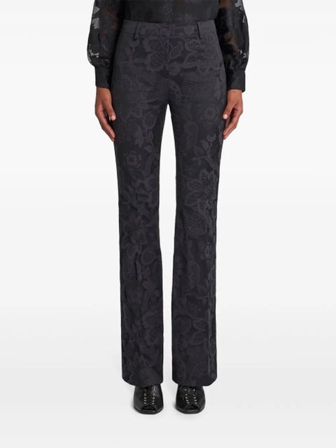 ETRO tonal-design jacquard trousers - Black