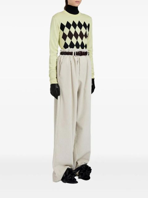 Proenza Schouler diamond-pattern merino wool-silk blend sweater - Yellow - zdjęcie produktu nr 2