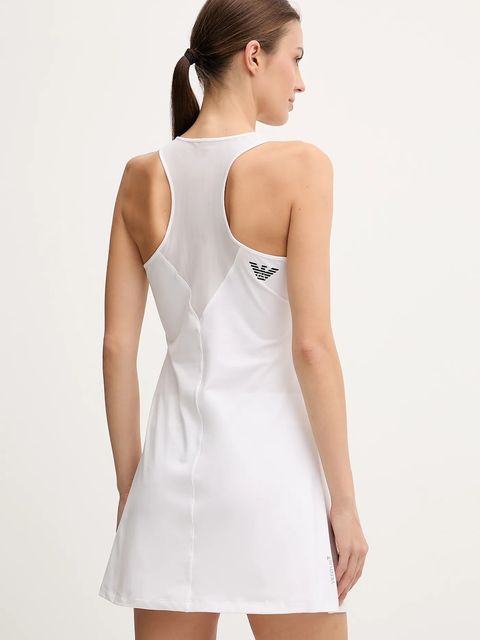 EA7 Emporio Armani sukienka sportowa kolor biały mini rozkloszowana AF14524.7W000317