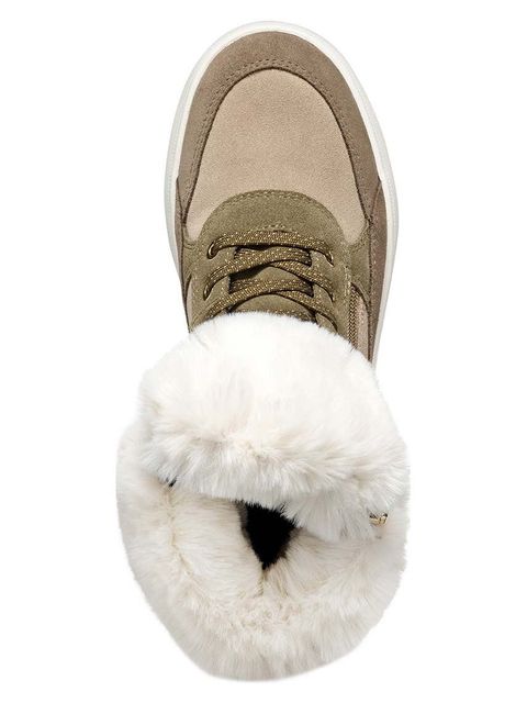 Geox botki zamszowe D DALYLA B ABX damskie kolor beżowy na płaskim obcasie ocieplone D26QSA 022BH CB31Q