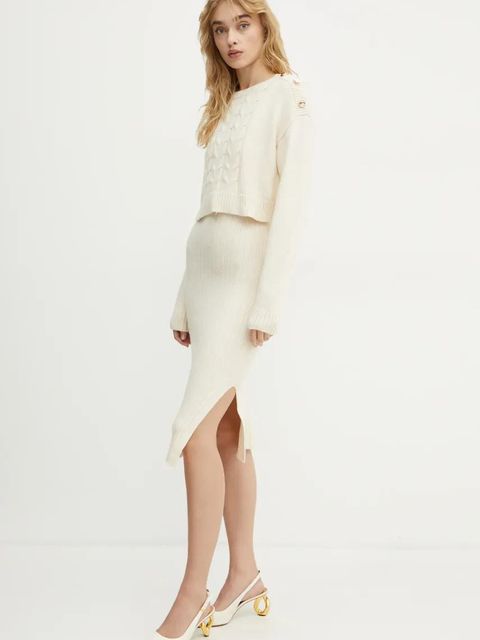 Morgan sukienka i sweter RMNATE kolor beżowy mini dopasowana RMNATE