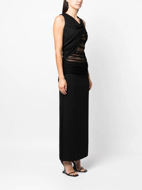 Christopher Esber Semblance tulle-trim ruched dress - Black