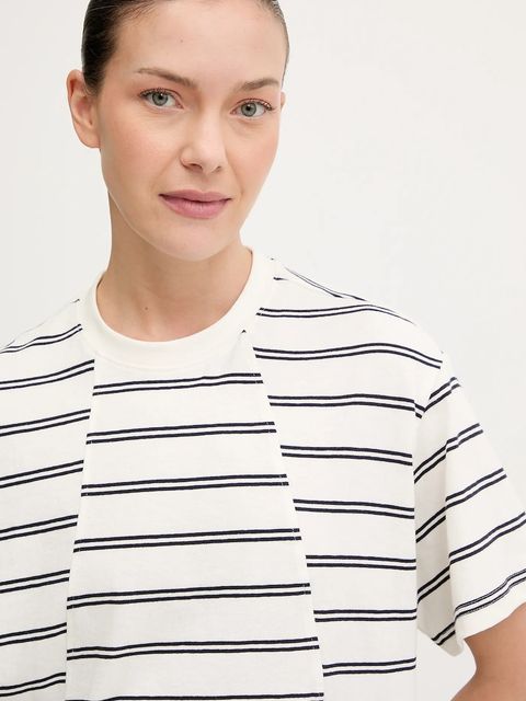 G-Star t-shirt bawełniany 0 damski kolor beżowy D27180.E134