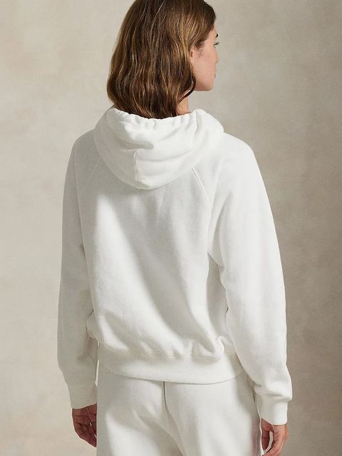 Polo Ralph Lauren bluza damska kolor biały z kapturem melanżowa 211971691