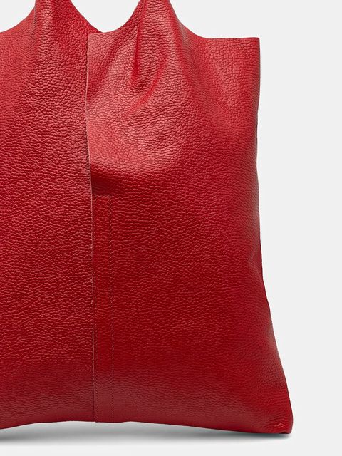 Answear.LAB torebka skórzana kolor czerwony - zdjęcie produktu nr 2