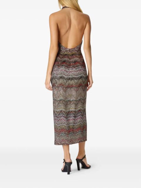 Missoni sequin-embellishment halter-neck midi dress - Neutrals
