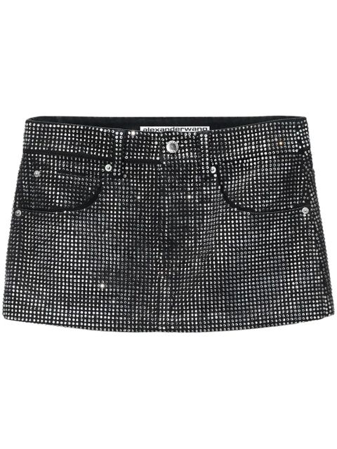 Alexander Wang crystal-embellished mini skirt - Black - zdjęcie produktu nr 1